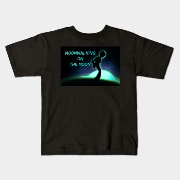 Radar - Moonwalking on the Moon Kids T-Shirt by SandiaOFC